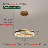 Nordic Creative Modern LED Chandelier Ceiling Dimmable Round Chandelier Living Room Dining Room Bedroom Glossy Lighting Fixtures