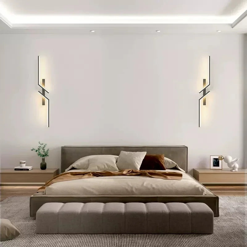 Modern Minimalist LED Strip Wall Lamp - Linear Wall Lighting Fixture for Bedroom Bedside, Living Room TV Background & Sofa Accent Decor