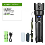 New Super Flashlights Torches Ultra Powerful Flashlight USB Recharge Flash Light 12000MAh LED Flashlight Zoom Tactical Lantern