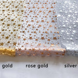 Gold Star Glitter Metallic Table Runner Bling Star Table Cloths Runner Thin Mesh Tabletop Metallic Roll for Home Party Dinner