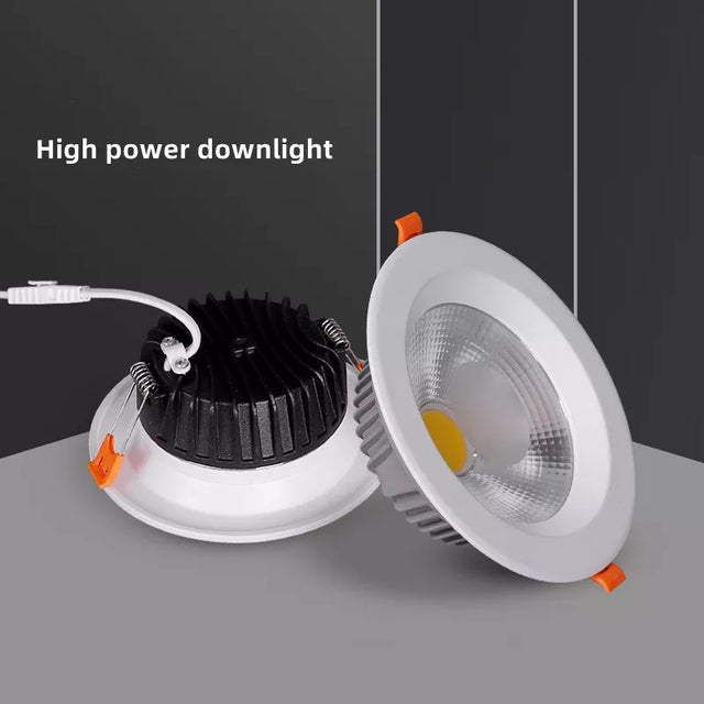 Led Downlight White Body Spot COB 220V 5W 7W 9W 12W 15W 18W 20W 24W 30W 40W Lighting Fixtures Recessed Down Lights Indoor Light