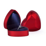 Creative Heart-Shaped LED Light Jewelry Box - High-End Proposal & Ring Display Case