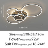 Modern Round Design Ceiling Lights For Living Room Bedroom Gold White Coffee Painted  Circle Rings Lighting Fixtures Luminaire