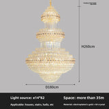 Double-Storey House Living Room Chandelier Hollow And Luxurious Modern And Retro Crystal Lamp-Style Multi-Story Villa Hall Light