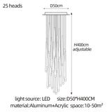 Modern LED Long Staircase Chandelier - Luxury Villa & Attic Hanging Lamp