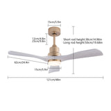48 inch Indoor Ceiling Fan with LED Light, Ceiling Fan with Light and Remote, Modern Ceiling Fan for Bedroom Living Room