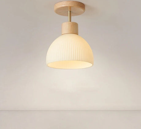 BOTIMI Wooden Ceiling Lights For Corridor White Glass Lampshade Dressing Room Surface Mounted wood Lamp Indoor Lighting