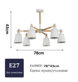 Modern solid wood living room pendant lamp E27 ceiling lamp bedroom ceiling pendant lamp hotel restaurant interior lighting bulb