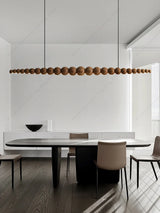 2026 Oriental Solid Wood Carving Chandelier - Long LED Dining Room Light