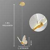 Nordic Luxury Creative Art Modern Transparent Butterfly LED Pendent Lamp Living Room Bedroom Background Acrylic Home Decoration
