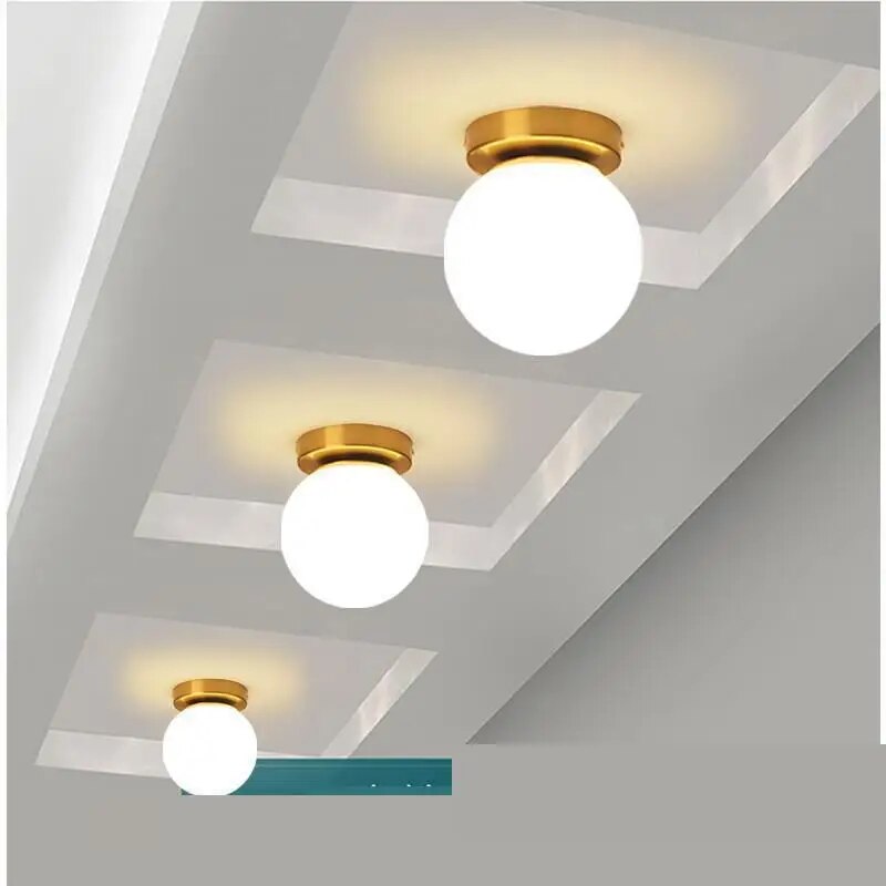 Modern Corridor Ceiling Light Nordic Personality Creative Round Glass Ball Ceiling Lamp For Home Kids Room Decorations Lighting