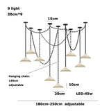 Marble Umbrella Diy Iron Chain Led 2025 Chandelier Alabaster Lustre Suspension Luminaire Lampen For Corridor Entry Way