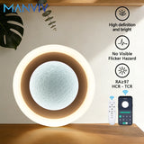 Modern Round Smart LED Flush Mount - 75W Dimmable Ceiling Light for Bedroom