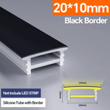 Light Strip Silicone Tube LED Diffuser Flexible Black and White Lampshade with Edge Contour Light Mask Plate Cover