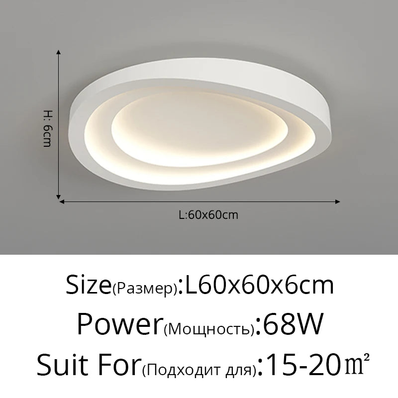 2025 New Modern Simple LED Chandelier For Living Room Bedroom Dining Room Kitchen Ceiling Lamp White Remote Control Lustre Light