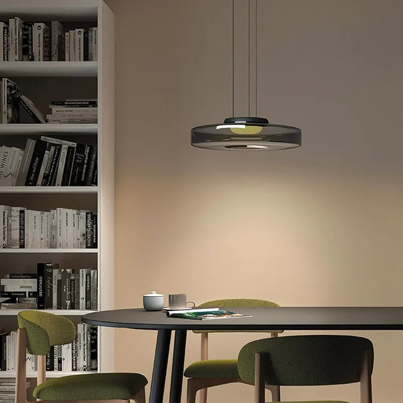 Glass Pendant Light Fixture Pendant Lighting for Kitchen Island Modern Ceiling Light Grey Glass Shade Dining Room Hanglamp