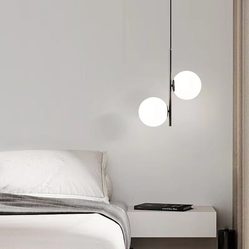 Nordic Glass ball LED Pendant lights Brass Black Bedroom Hanging Lamp Modern Living room Dining Decor Lights Fixture