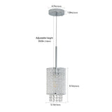 Luxury Modern Crystal Pendant Light 3-Pack Adjustable Chrome Hanging Ceiling Fixture with Clear Beads, Elegant Design