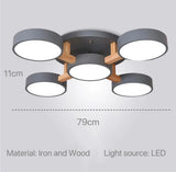 Nordic Modern Macaron Ceiling Lamp Chandelier Bedroom Minimalist Wood Home Decor Living Room Kitchen LED Lighting Fixtures