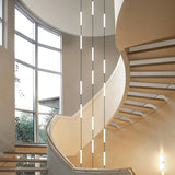 Long Chandelier Staircase Lamp Designer Modern Living Room Chandelier Nordic Indoor Villa Hall Long Line Penthouse Pendant Lamp