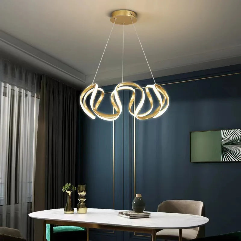 2026 New Nordic Starry Sky LED Chandelier - Creative Pendant Lamp for Living Room