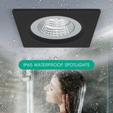 Square LED Downlight IP65 Waterproof Recessed Ceiling Lamp White/Black COB 5W 7W Spot Indoor Bathroom Balcony Light Fixtures