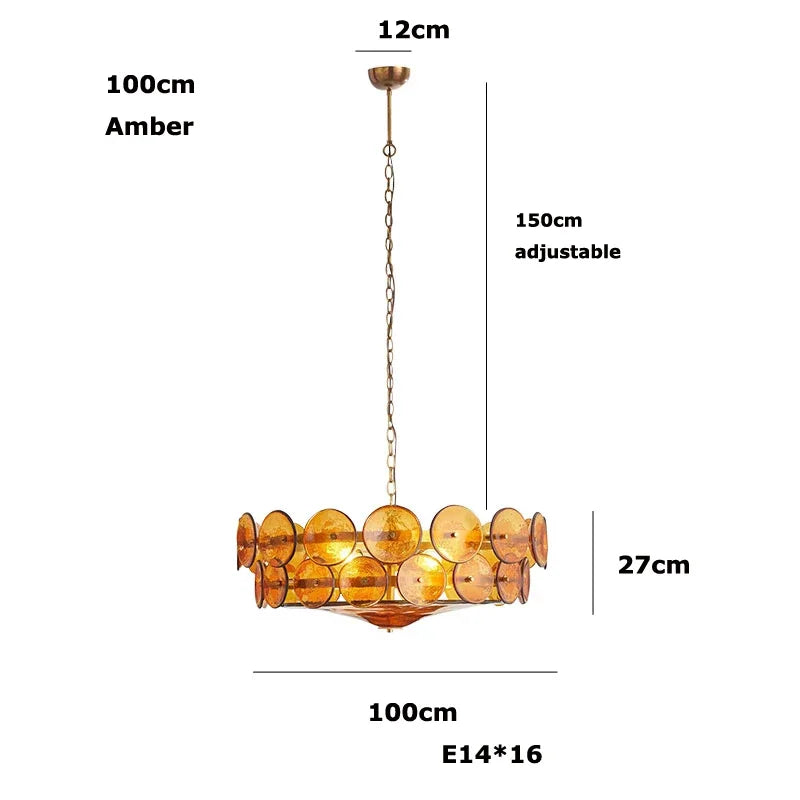 Lorenzo Chandelier Vintage French Living Room Hanging Lamp Orange Chandelier Villa Bedroom Dining Room Medieval Round Large Lamp