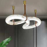 Modern Minimalist Restaurant Pendant Light Natural Marble Light Nordic Design Alabaster Shaped Chandeliers Villa Room Decoration