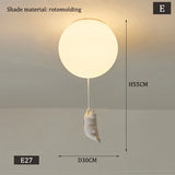 Designer Polar Bear Cartoon Pendant Chandelier - LED Resin Kid's Room Light