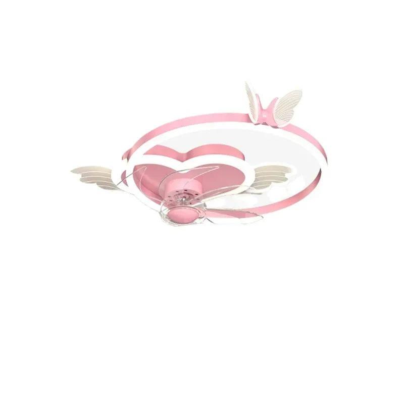 Nordic Ceiling Fan Lamp for Bedroom Kids Room Stylish Decor with Tiny LED Spotlights Ideal for Nursery and Children's