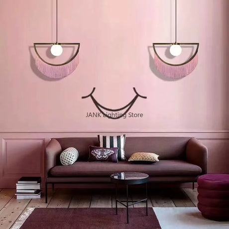 Nordic Tassel Glass Ball Chandelier Simple and Creative Suspension Lamp Girl Bedroom Bedside Bar Restaurant ETC LED Decors Lights