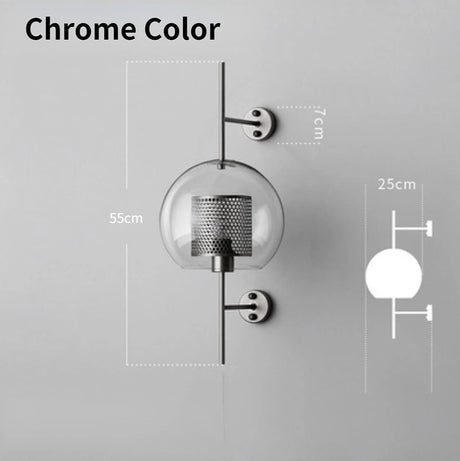 Modern Glass Wall Lamps Fixture Luminaire Sconce Lighting Bedside Living Room Home Decoration Aisle corridor Golden Ball Light