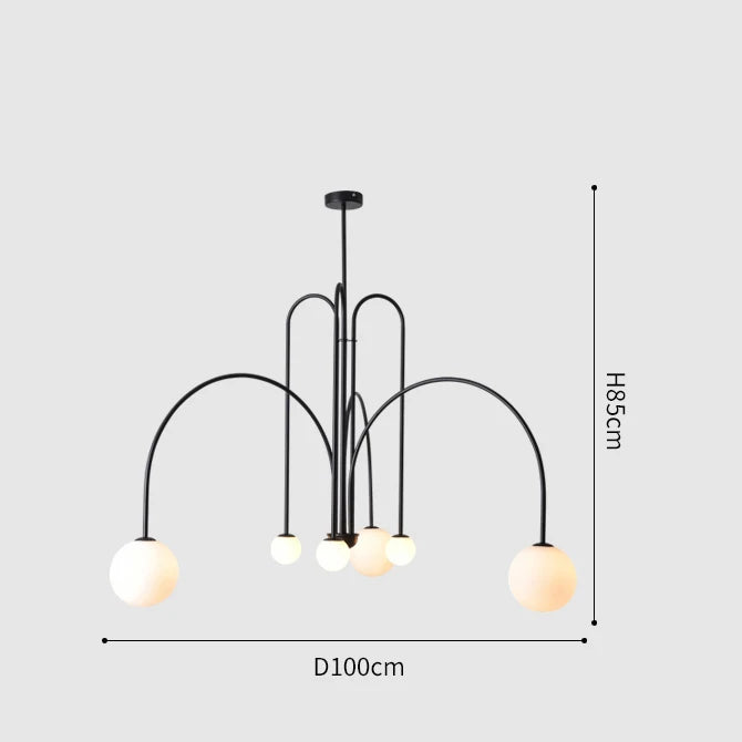 Comet LED Chandelier Nordic minimalist glass globe lamps living room creative personality study cafe art dining room lighting