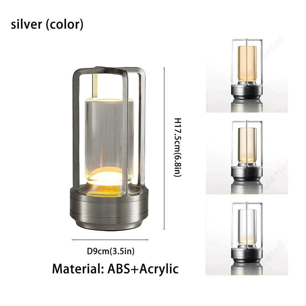Cordless LED Table Lamp (Rechargeable Battery) - Creative Atmosphere Desk Light for Outdoor Camping, Restaurant, Bar & Bedroom Bedside Decor