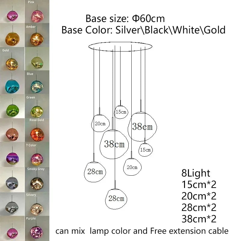 Nordic Ceiling Pendant Lamp Lava LED Pendant Light Modern Light Lighting Living Room Indoor Decor Home Fixtures Kitchen Hanging