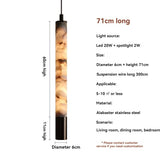 2026 Luxury Marble Pendant with Spotlight - Minimalist Alabaster Bedside Light