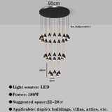 Modern Chandeliers For Staircase Living Room Pendant Lights LED  Lamp Villa Exhibition Hall Loft Long Hanging Lamp Light Fixture