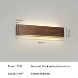 LED Wooden Wall Lamp for Living Room Bedroom Bedside Corridor Stairs Indoor Modern Home Decoration Up Down Wall Sconce Lights ﻿