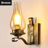 Personalized loft industrial style Nordic Mediterranean creative restaurant American wrought iron corridor decorative wall lamp