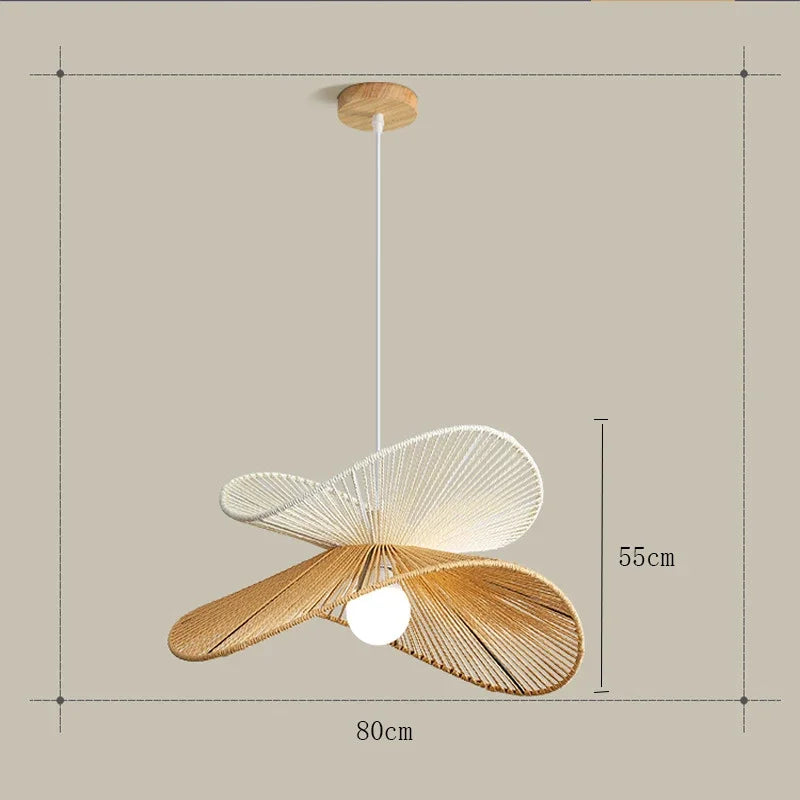 Rattan Pendant Lights Wabi-sabi Style Hand-woven Lamp Restaurant Home Decor Bedroom Living Room Creative Dining Room Chandeliers