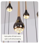 Modern Chandeliers For Staircase Living Room Pendant Lights LED  Lamp Villa Exhibition Hall Loft Long Hanging Lamp Light Fixture