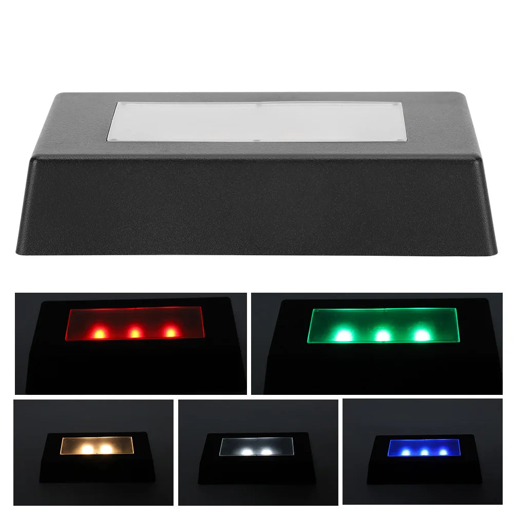 Color-Changing LED Display Base with USB Cable - Light Stand for 3D Crystals & Jewelry