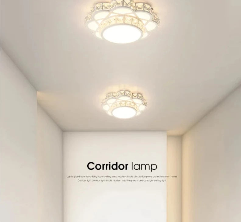 Flower Crystal Ceiling Lights for Indoor Lighting home Decoration Hallway White Black Gold color 20 25 30 35cm