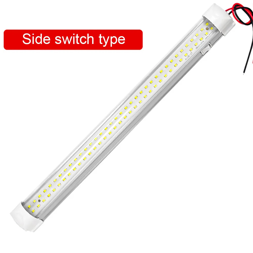 12V 72LED Car Interior Light Strip Bar Lamp Van Bus Caravan On/Off Switch 4.5W Car Trunk Lamp Led Luggage Compartment Light