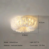 Modern Feather Led Ceiling Lamps Nordic Romantic Warm Bedroom Ceiling Lights Home Lighting Living Room Decor Lamp Luster Fixture