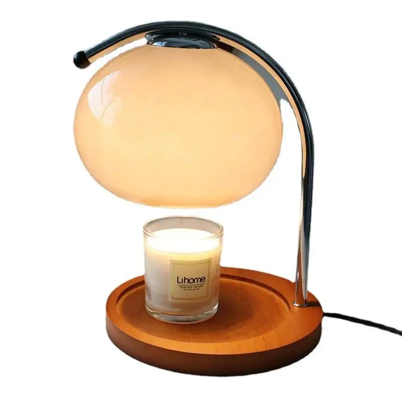 Retro Glass Candle Warmer Lamp - Decorative Aromatherapy Table Lamp & Candle Warmer for Bedroom Bedside, Home Decor & Office