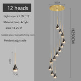 Modern Chandeliers For Staircase Living Room Pendant Lights LED  Lamp Villa Exhibition Hall Loft Long Hanging Lamp Light Fixture
