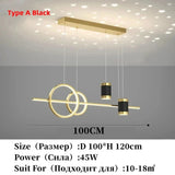 Modern Dining Room LED Pendant Light with Remote Control Dimmable Dining Table Hanging Lamp 90-260v Home Decor Chandelier Lights