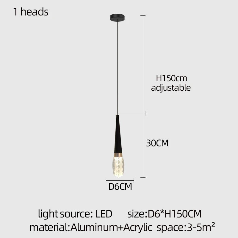 Nordic Modern Home Decoration Chandelier Hanging Stairs Pendant Light Villa Living Room Kitchen Pendent Lamp Indoor Lighting