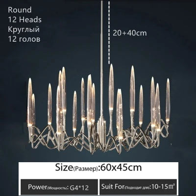 Luxury Crystal Pendant Chandelier Nordic Tree Branch Candle Shaped Indoor Lighting Living Room Bedroom Led Decoration Light